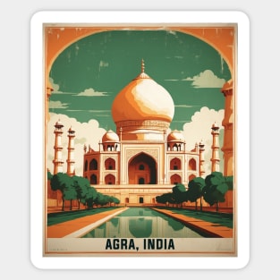 Agra India Vintage Tourism Travel Sticker